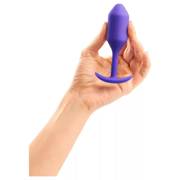 b-Vibe Snug Plug 2 - plug anale a doppia sfera (114 g, viola)