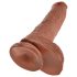 King Cock - dildo realistico grande con testicoli 25 cm - marrone