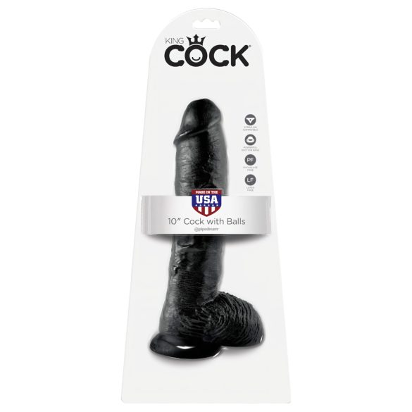 King Cock - dildo realistico con testicoli 25 cm - nero