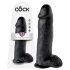 King Cock 12 testicoli grande dildo (30 cm) - nero