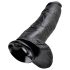 King Cock 12 testicoli grande dildo (30 cm) - nero