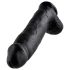 King Cock 12 testicoli grande dildo (30 cm) - nero