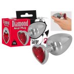   Dildo anale in alluminio Diamond da 159g di You2Toys (argento-rosso)