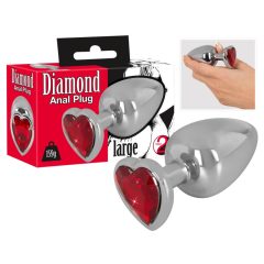   You2Toys - Diamond - Dildo anale in alluminio da 159 g (argento-rosso)