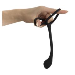   Black Velvet - sottile dildo anale con anello per pene e testicoli (nero)