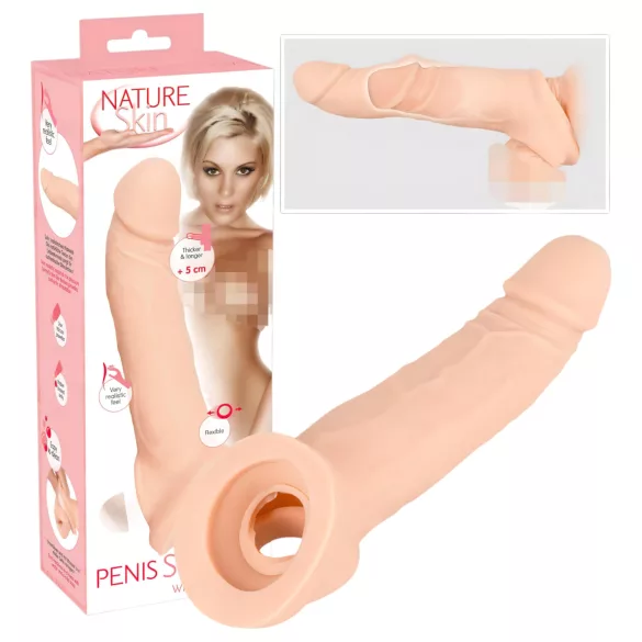Nature Skin - Estensore fallo con anello - realistico silicone