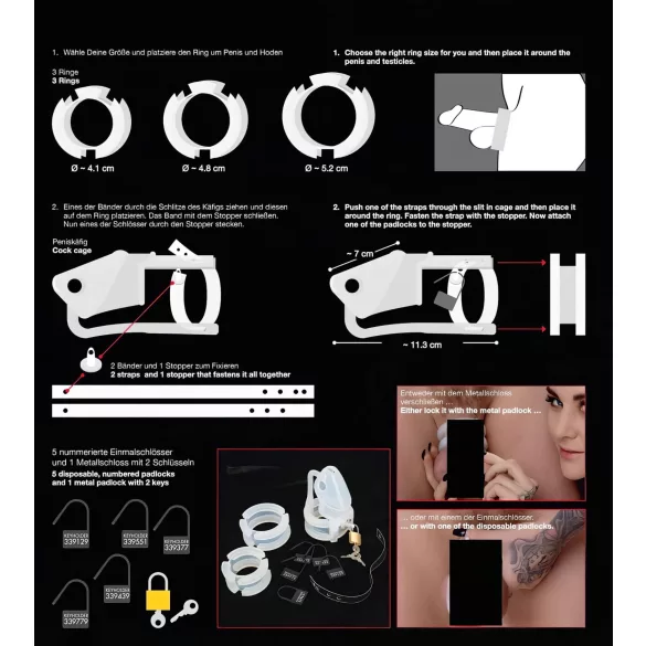 You2Toys - Gabbia per pene - silicone bianco