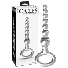 Icicles No. 67 - dildo in vetro con sfere - trasparente