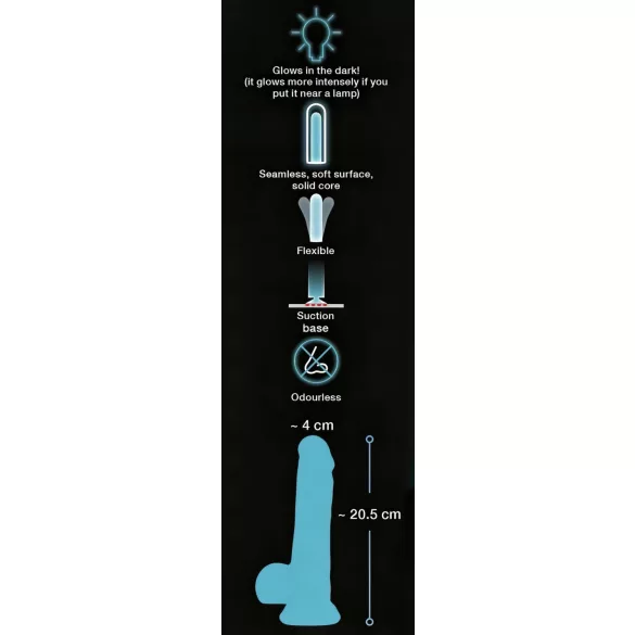 You2Toys - dildo con ventosa luminoso - silicone blu