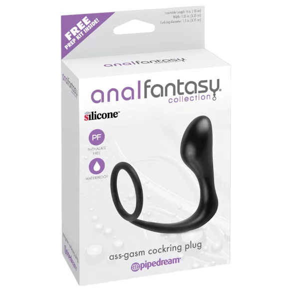 Pipedream - analfantasy ass-gasm - plug anale con anello fallico (nero)