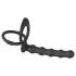 Black Velvets - anello pene e testicoli con plug anale - silicone nero