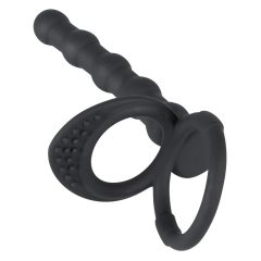   Black Velvet - anello per testicoli e pene con dildo anale (nero)