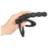 Black Velvets - anello pene e testicoli con plug anale - silicone nero