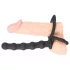 Black Velvets - anello pene e testicoli con plug anale - silicone nero