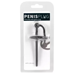   Penisplug - anello pene con dilatatore cavo in silicone - nero