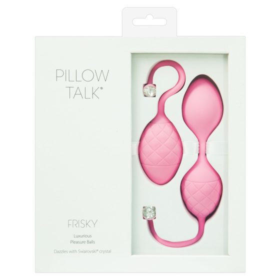 Set di Palline Geisha Decorate con Cristalli Swarovski Pillow Talk Frisky - Doppio (Rosa)