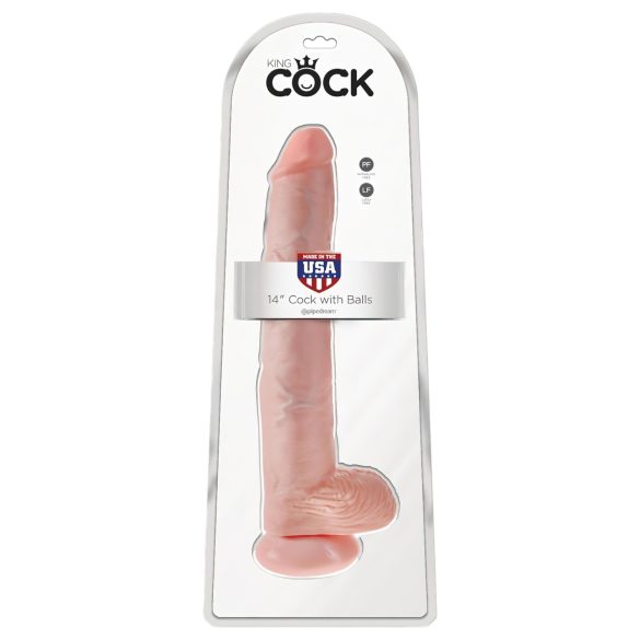 King Cock - dildo realistico grande con testicoli - 35cm color carne