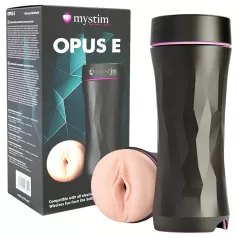   mystim Opus E - masturbatore vagina elettrico - silicone naturale/nero