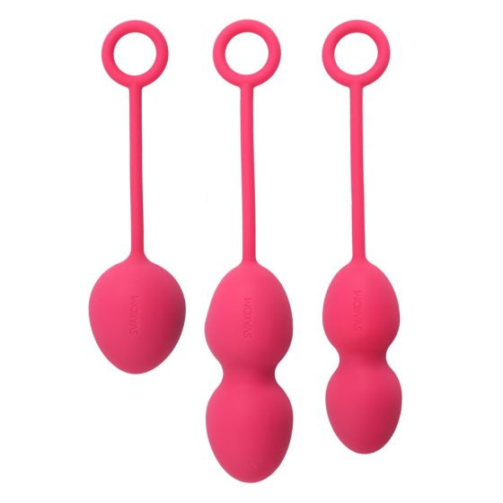 Set di sfere per il rinforzo muscolare profondo Nova di Svakom - Tris di palline vaginali (rosso)