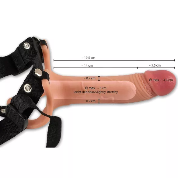 Realistixxx - dildo strap-on vuoto indossabile - colore naturale