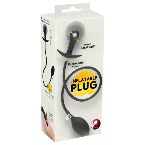 You2Toys - plug anale gonfiabile con palline - nero