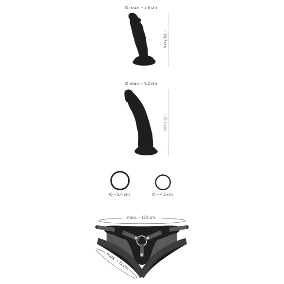 You2Toys - strap-on con dildo doppio - set con 2 falli