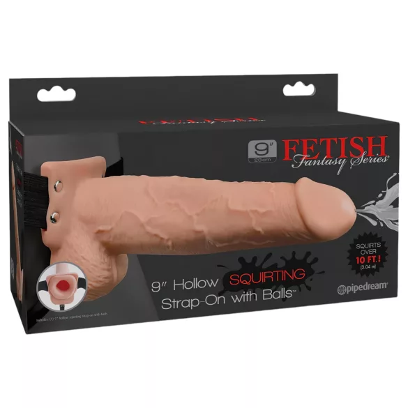 Fetish Strap-On 9 - dildo strap-on cavo spruzzante - realistico beige