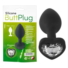 You2Toys - plug anale con pietra bianca - nero