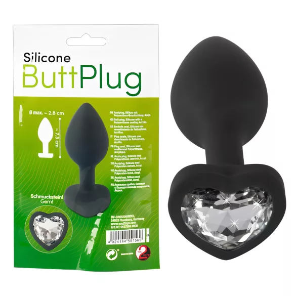 You2Toys - plug anale con pietra bianca - nero