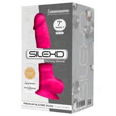   Silexd 7 - dildo realistico con testicoli e ventosa - 17,5 cm rosa