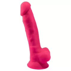 Silexd 7 - dildo con testicoli e ventosa - 17,5 cm (rosa)