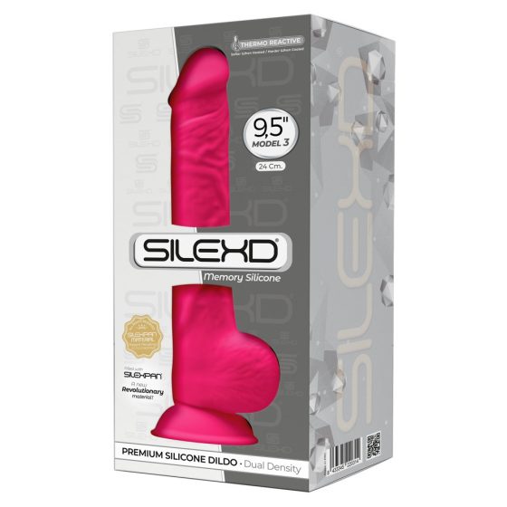 Dildo Silexd 9,5 con ventosa e testicoli modellabile - 24cm (rosa)