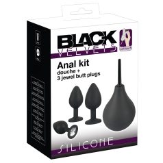 Black Velvets - set plug anale 4 pezzi - silicone nero