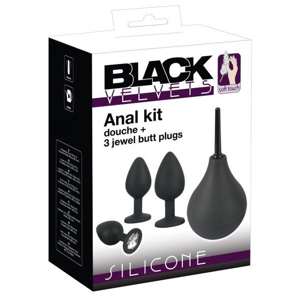 Black Velvets - set plug anale 4 pezzi - silicone nero