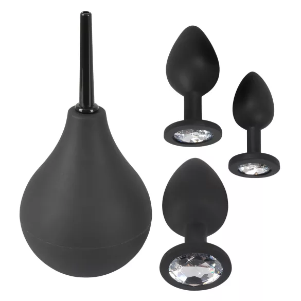 Black Velvets - set plug anale 4 pezzi - silicone nero