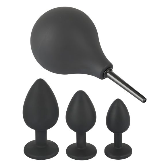 Black Velvets - set plug anale 4 pezzi - silicone nero