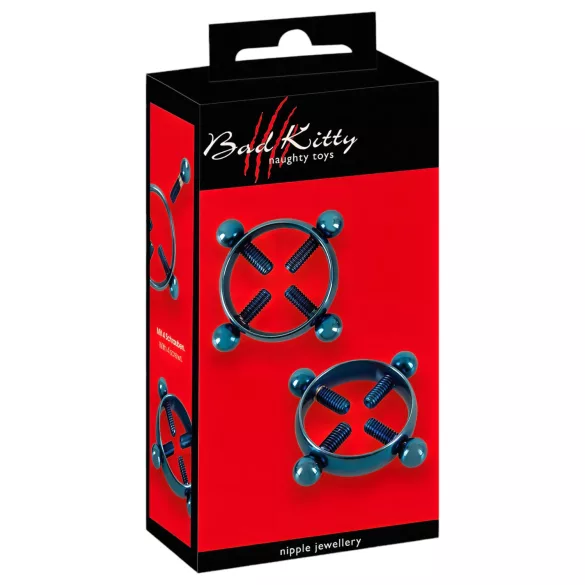 Bad Kitty - piercing capezzoli a vite - cerchio - blu