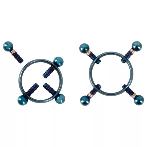 Bad Kitty - piercing capezzoli a vite - cerchio - blu