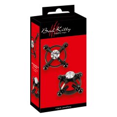   Kitty Cattiva - Gioiello decorativo per capezzoli con strass (regolabile) - Nero