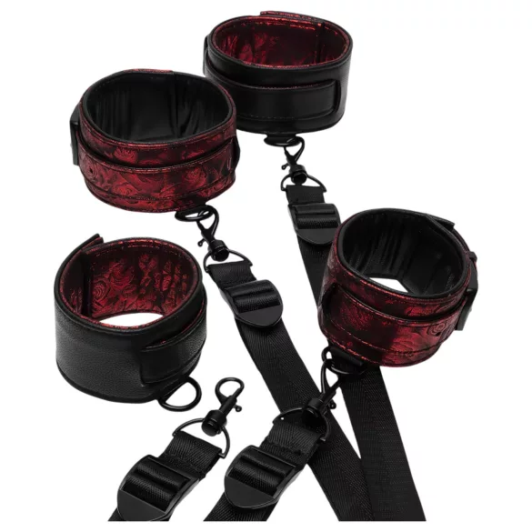 Fifty Shades of Grey - set manette - regolabile - ecopelle nero rosso