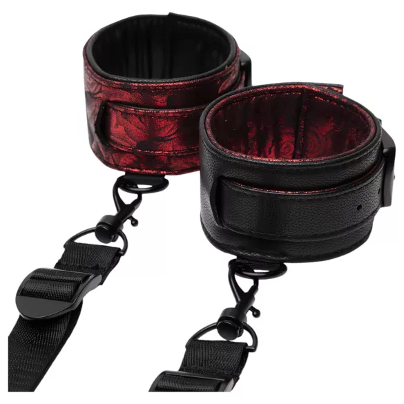 Fifty Shades of Grey - set manette - regolabile - ecopelle nero rosso