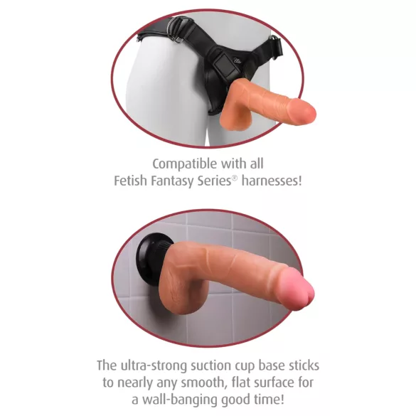 Real Feel Deluxe No.9 - vibratore realistico con testicoli - colore naturale