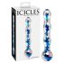 Icicles No. 08 - Dildo in vetro doppio bordo ondulato (trasparente-blu)
