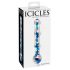 Icicles No. 08 - Dildo in vetro doppio bordo ondulato (trasparente-blu)
