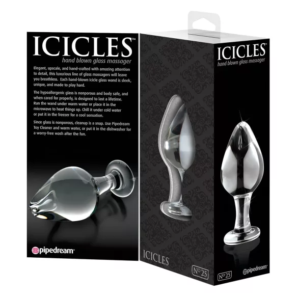 Icicles No. 25 - plug anale conico - vetro trasparente
