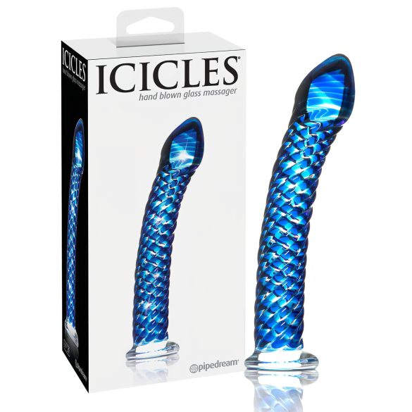 Icicles No. 29 - Dildo in vetro a spirale (blu)