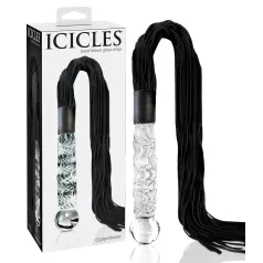  Icicles No. 38 - frusta in pelle e dildo in vetro - trasparente nero