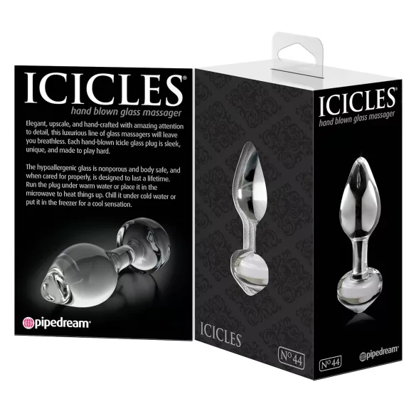 Icicles No. 44 - plug anale a cono - vetro trasparente