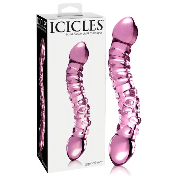 Icicles No. 55 - Dildo in vetro doppio, punto G (rosa)