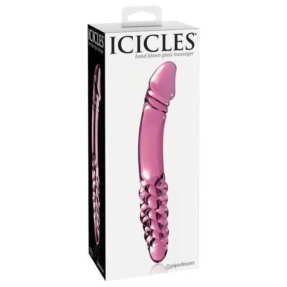 Icicles No. 57 - dildo doppia penetrazione con pene - vetro rosa
